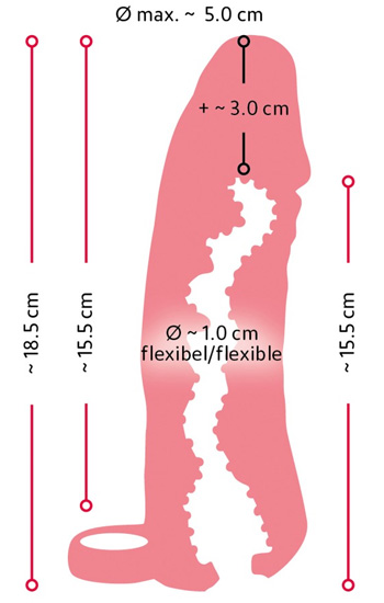 2-in-1 Extension & Masturbator 18,5cm - Penis extender 4