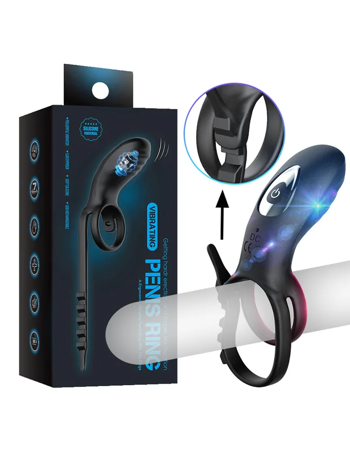 Adjustable Double Penis Ring With Remote - Vibrating cock ring 2 [full]