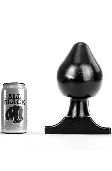 All Black Vinyl Anal Plug 19 cm - Extra girthy anal plug 3