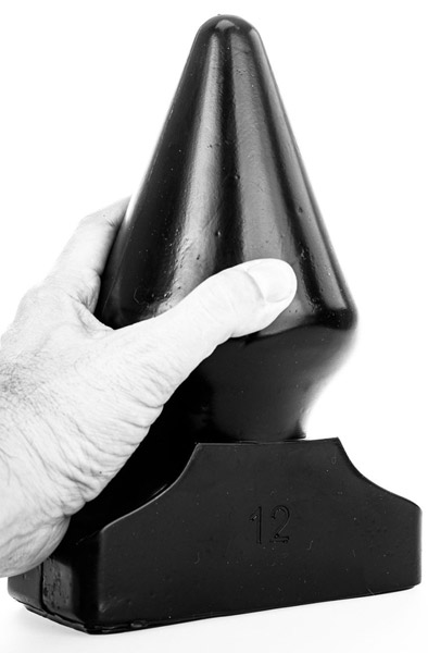 All Black Vinyl Anal Plug 23 cm - Extra girthy anal plug 2
