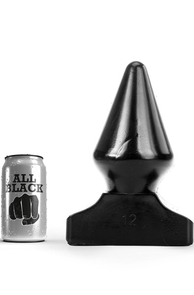 All Black Vinyl Anal Plug 23 cm - Extra girthy anal plug 3
