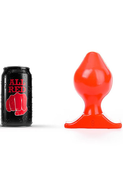 All Red Vinyl Anal Plug 16,5 cm - XL Buttplug 2