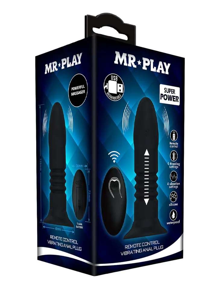 Anal Plug With 4 Vibration & 4 Thrusting Modes - Remote-controlled anal plug 3 [full]