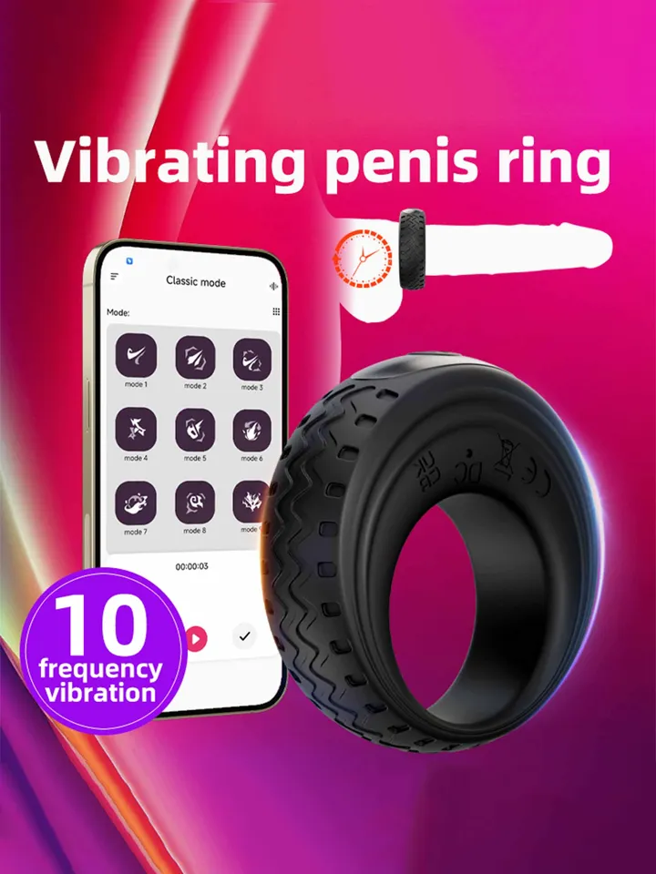 App-Controlled Vibrating Cock Ring - App-controlled Penis Ring 1 [full]
