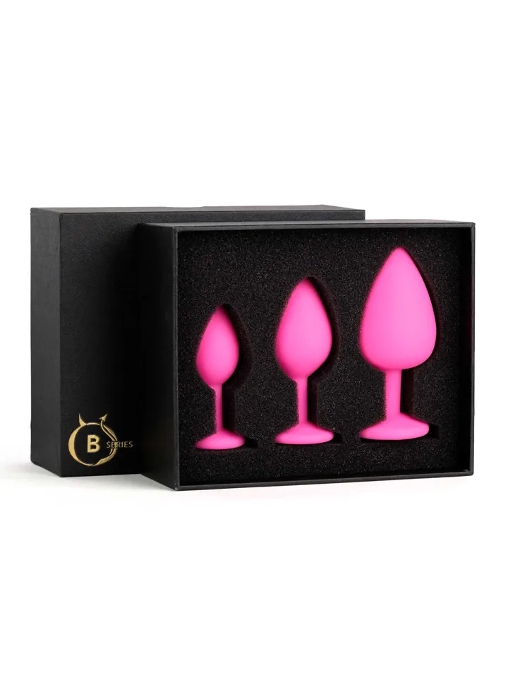 B-Series Silicone Plug Set Pink - Anal plug set 4 [full]