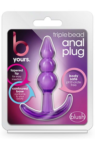 B Yours Triple Bead Anal Plug Purple - Mini anal plug 3