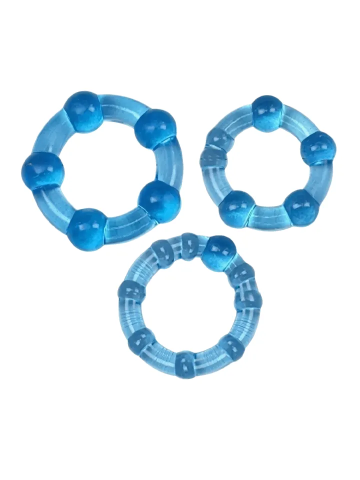 Beaded Ring Set Blue 3-Pack - Cock ring set 1 [full]
