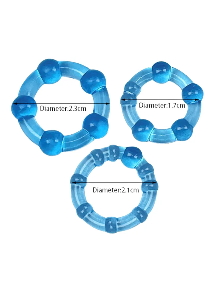 Beaded Ring Set Blue 3-Pack - Cock ring set 2 [full]