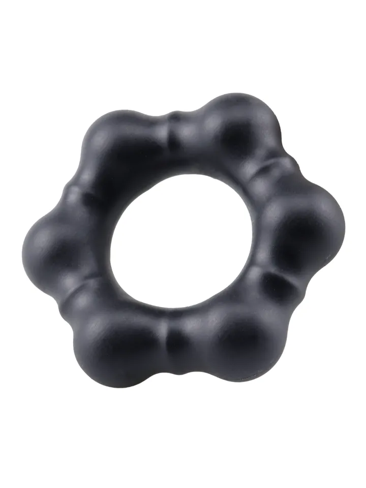 Beaded Silicone Cock Ring Black - Cock ring 1 [full]