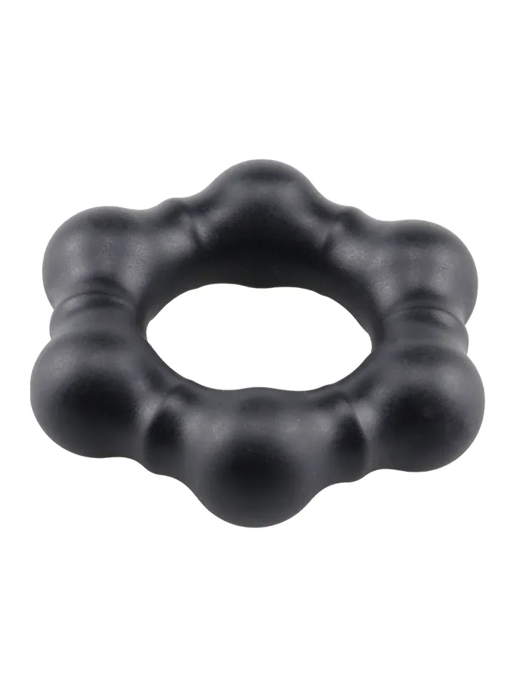 Beaded Silicone Cock Ring Black - Cock ring 3 [full]