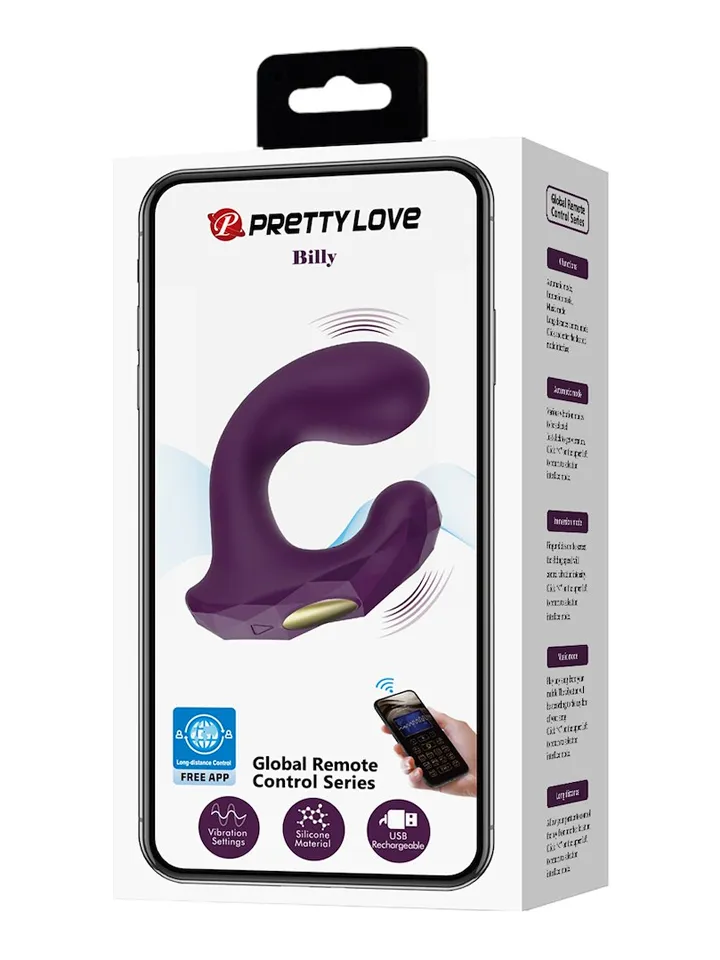 Billy Remote Control Dual Stimulation Vibrator - App-controlled couples vibrator 5 [full]