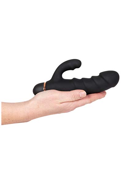Black Amazing Ribbed Mini Rabbit - Rabbit-Vibrator 3
