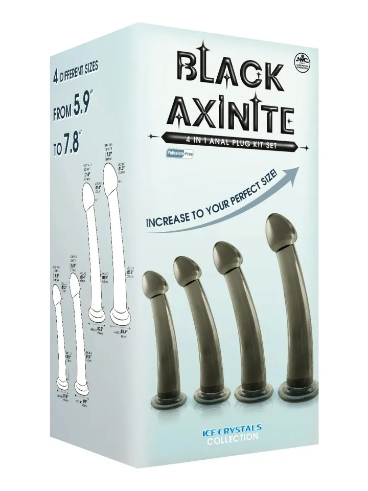 Black Axinite 4 in 1 Anal Plug Kit Set - Anal plug set 2 [full]