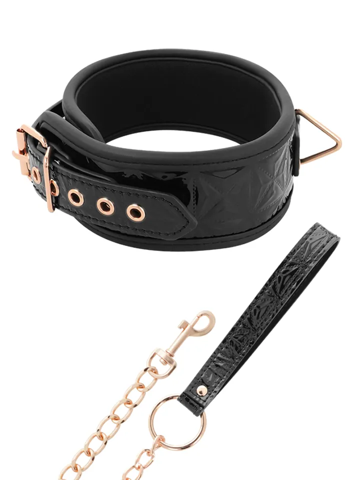 Black Edition Premium Vegan Leather Collar - Collar & leash 1 [full]