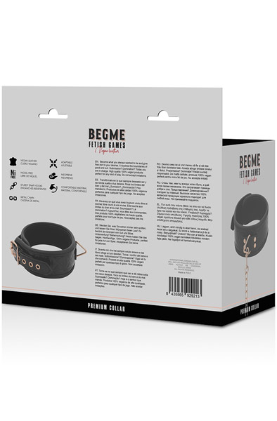Black Edition Premium Vegan Leather Collar - Collar & leash 4