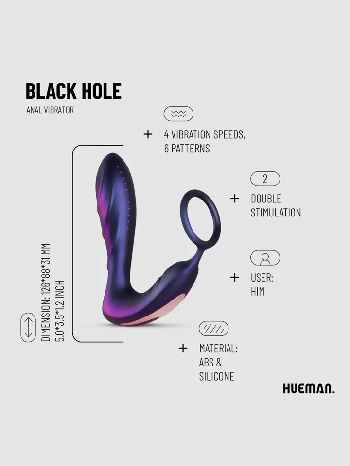 Black Hole Anal Vibrator With Cockring - Prostate vibrator with penis ring 3 [full]