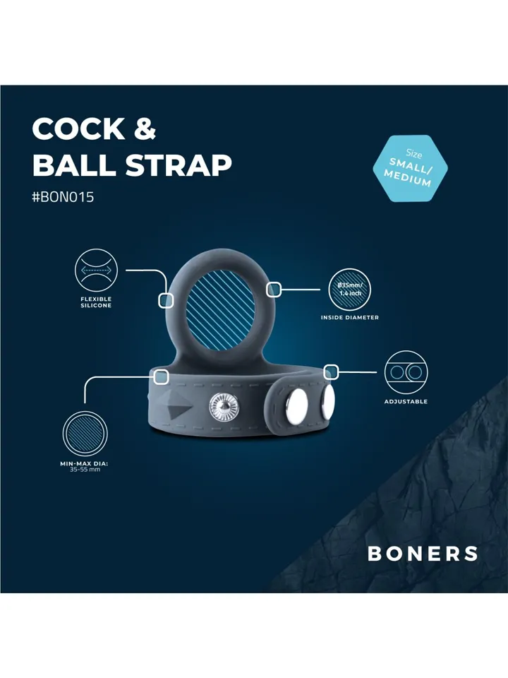 Boners Cock & Ball Strap S/M - Penis & scrotum rings 2 [full]