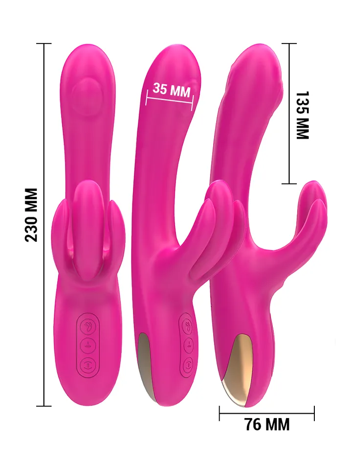 Britney Multifunction Rabbit Vibrator Pink 23 cm - Rabbit vibrator 3 [full]