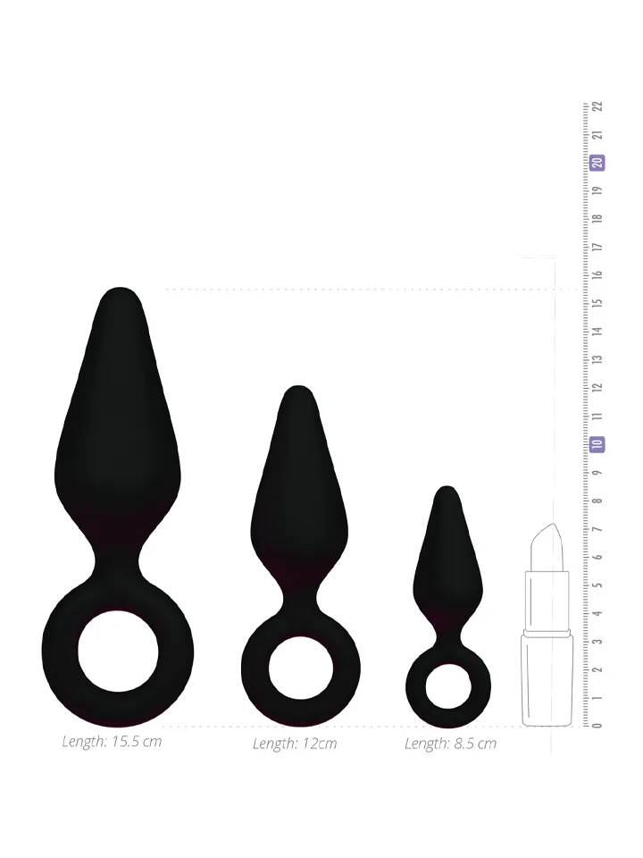 Buttplug Set With Pull Ring - Anal plug set 3 [full]