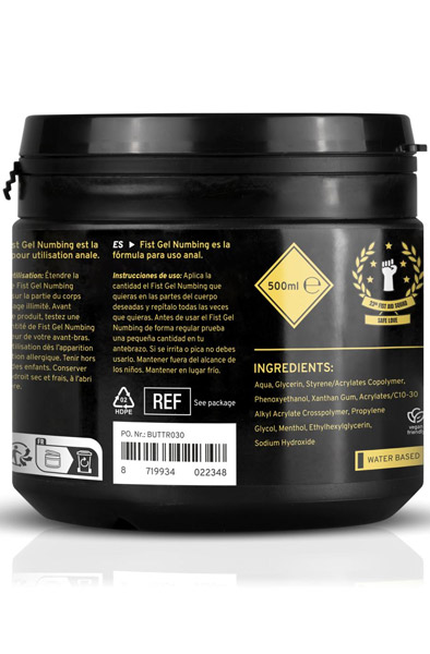 Buttr Fisting Gel Numbing 500 ml - Fisting/anal lubricant 3
