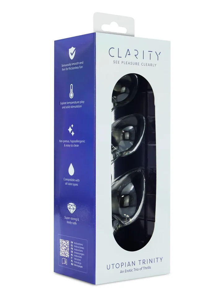 Clarity Utopian Trinity Glass Anal Plug Set - Anal plug set 4 [full]