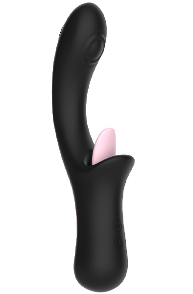 Clitoral Licking G-Spot Tapping Vibrator Black - G-Punkt-Vibrator 1