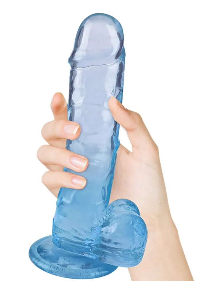 Crystal Pleasures Dual Color Blue 18 cm - Suction cup dildo 1 [full]