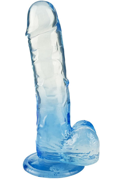 Crystal Pleasures Dual Color Blue 18 cm - Suction cup dildo 2