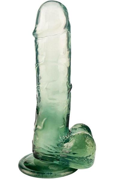 Crystal Pleasures Dual Color Green 18cm - Dildo mit Saugnapf 1
