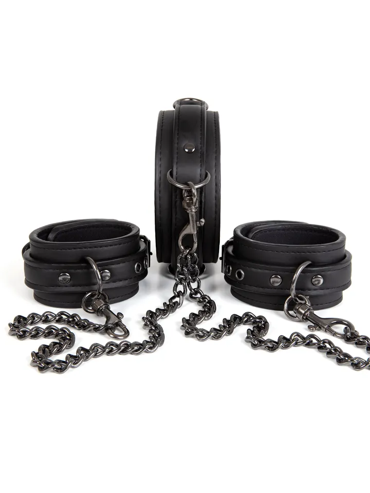 Dark Desire Collar With Ankle Cuffs - BDSM collars & footcuffs 1 [full]