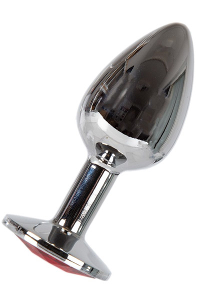 Diamond Butt Plug Silver/Red Small - Anal plug 2