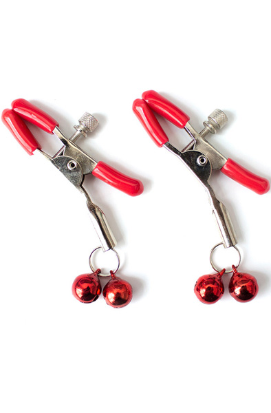 Double Bell Nipple Clamp Red - Brustwarzenklammern 2