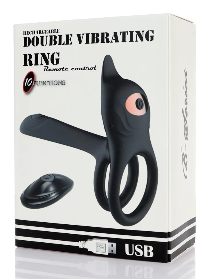 Double Vibrating 10 Functions Ring With Remote - Vibrating cock ring 5 [full]