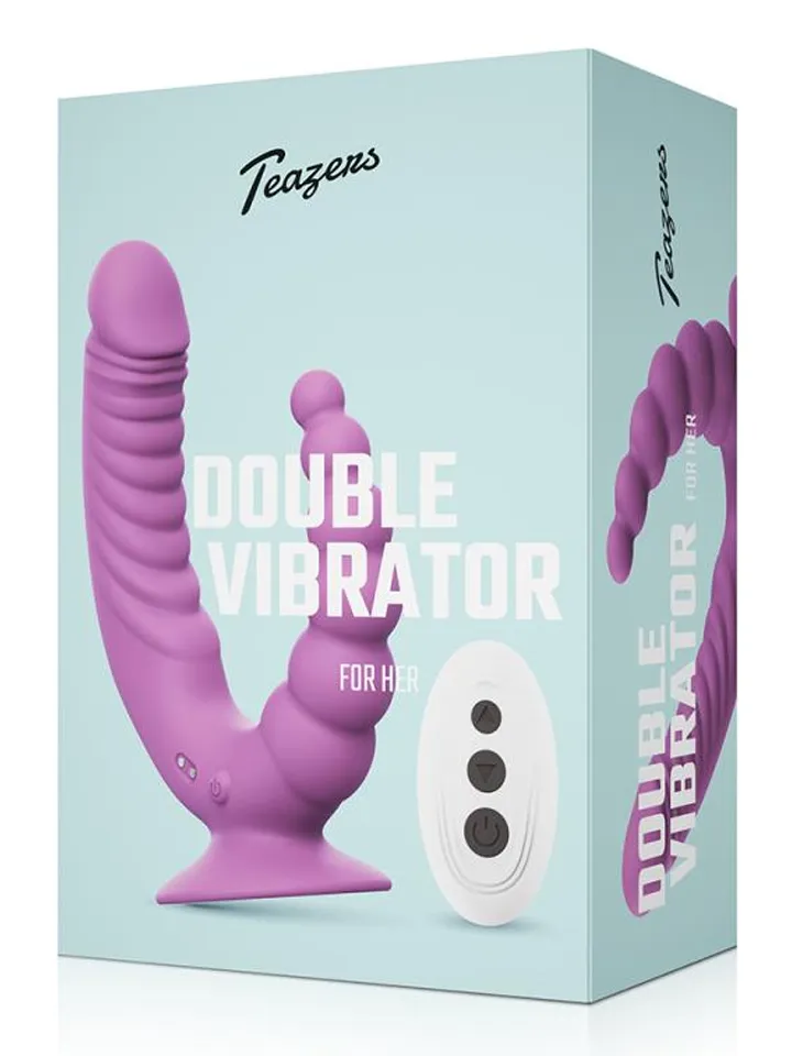 Double Vibrator With Suction Cup & Remote - Vibrating dualdildo 4 [full]