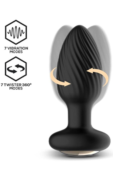 Drago Vibration Butt Plug, 360º Twister & Remote Control - Vibrierender Analplug 2