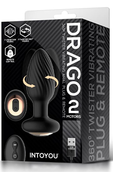 Drago Vibration Butt Plug, 360º Twister & Remote Control - Vibrierender Analplug 7