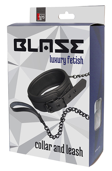 Dream Toys Blaze Collar & Chain Black - Bondage Collar & Couple 3