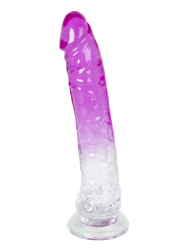 Dual Color Dildo Purple & Clear 20 cm - Suction cup dildo 1 [full]