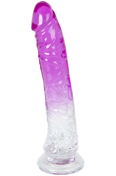 Dual Color Dildo Purple & Clear 20 cm - Dildo mit Saugnapf 1
