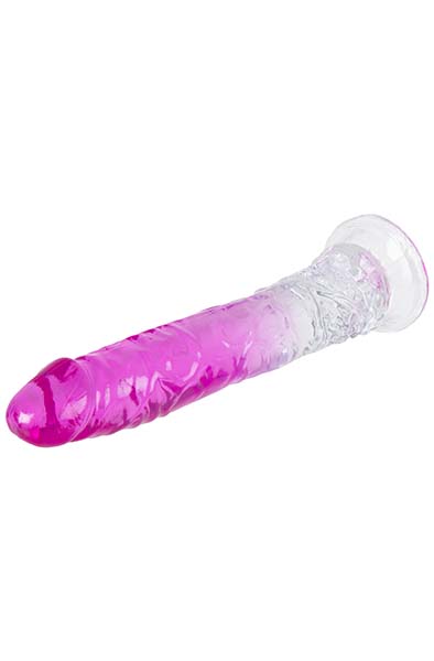 Dual Color Dildo Purple & Clear 20 cm - Dildo mit Saugnapf 2