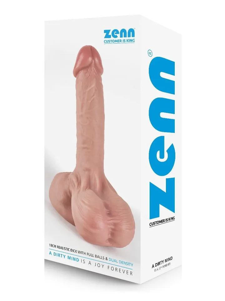 Dual Density Dildo With Balls 18 cm - Lifelike dildo 3 [full]