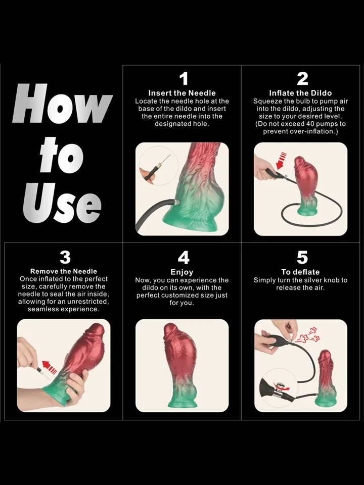Dual Density Inflatable Dildo Red/Green 21 cm - Inflatable dildo 3 [full]