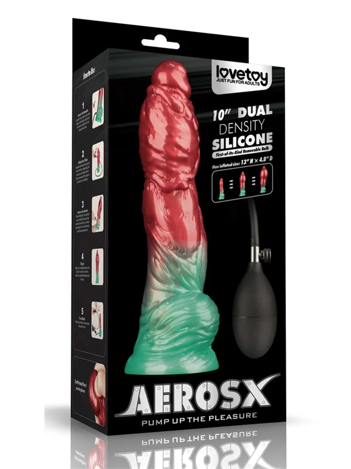 Dual Density Inflatable Dildo Red/Green 25 cm - Inflatable dildo 1 [full]