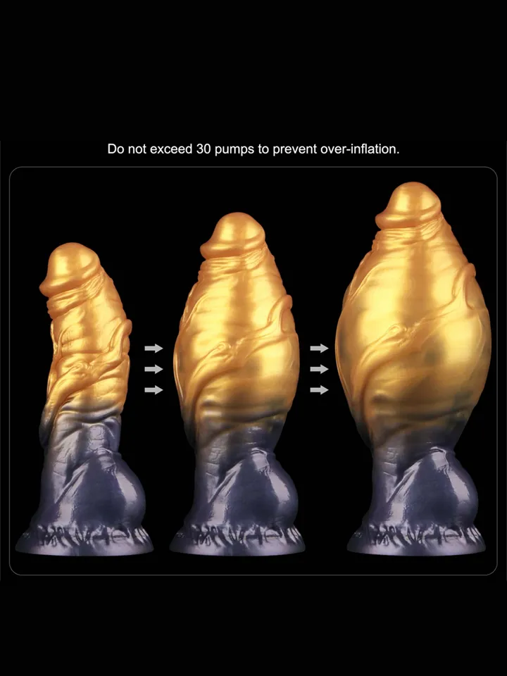 Dual Density Inflatable Dildo Yellow/Blue 19 cm - Inflatable dildo 2 [full]