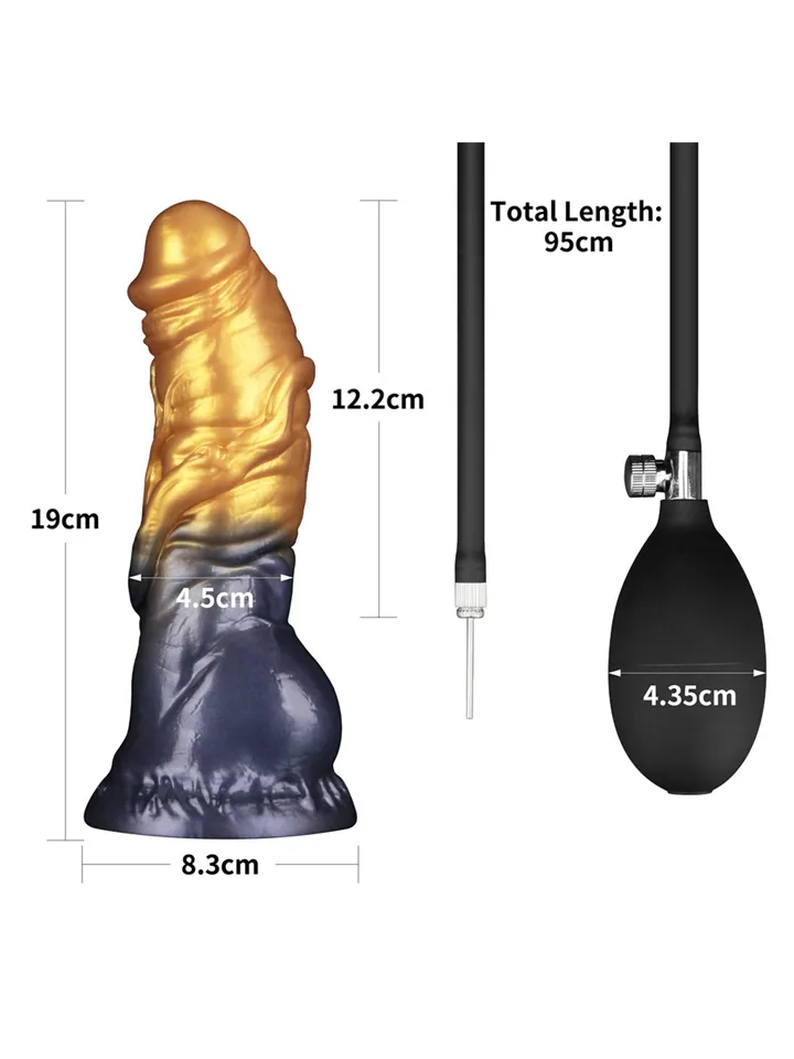 Dual Density Inflatable Dildo Yellow/Blue 19 cm - Inflatable dildo 5 [full]