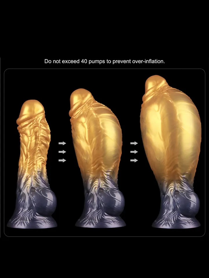 Dual Density Inflatable Dildo Yellow/Blue 21 cm - Inflatable dildo 2 [full]