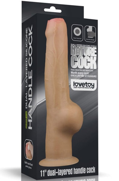 Dual-Layered Silicone Handle Cock 28 cm - Dildo 4