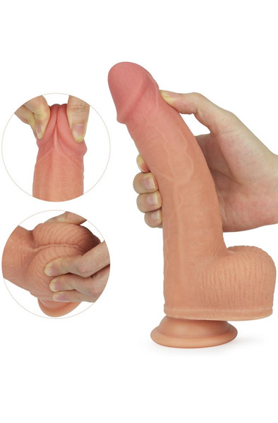 Dual Layered Silicone Rotating Nature Cock 21,5cm - Vibrierender Dildo 2