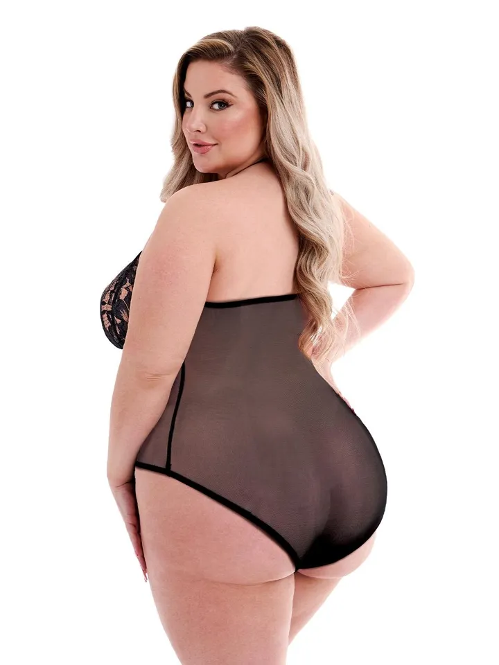 Eco Mesh & Lace Queen Teddy Black - Teddy 2 [full]