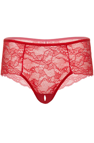 Ella Crotchless Cheeky Panty Red - Crotchless panties 3